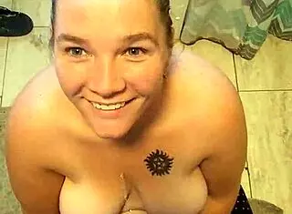 funny first time golden shower attempt with bbw wife 😅