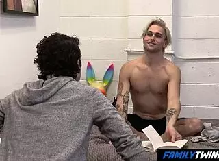 FamilyTwink - Twin Gay Brothers Dare Each Other for Rimjob