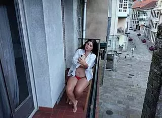 my stepsister’s risky balcony masturbation caught me off guard