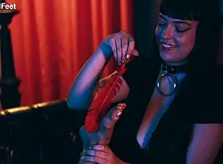 no escape from mistress of tickling 😈, toes bound barefoot brunette ass submissive close up bdsm.