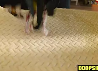 horny asian teen gets licked and humped in doggystyle by big dick neighbor on halloween night.