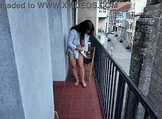 my stepsister’s risky balcony masturbation caught me off guard