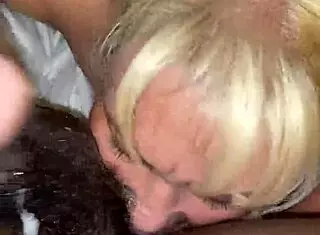 Oh my god, this monster cock is so big! The cougar milf deepthroats it like a pro