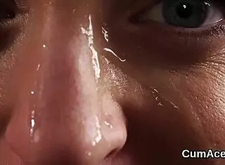 Frisky Hottie Gets Sperm Shot On Her Face Swallowing All The Spunk
