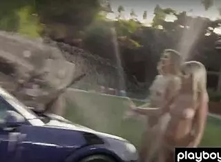 asian teen jade luv and her bubble-covered bffs slowly slip out of their tiny bikinis.