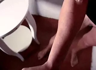 She bends over for doggystyle fucking after photoshoot, cumming in mouth.