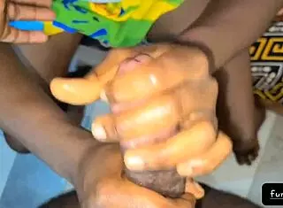 sleeping beauty wakes up to give an amazing handjob