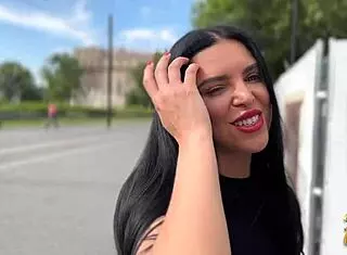 kira queen stripping and fucking tourist on sofa?