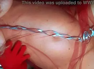 Mature lady masturbates wet hairy pussy on Christmas