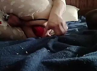 Deep Anal Dildo Teases Huge Cock