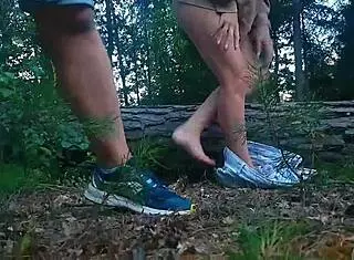 cheating wife gets fucked by boss in the forest