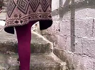 Crazy Horny Girl Climbing Hill!