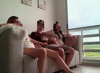 my best friend and her stepsister invite me to watch a movie at their house, i didnt know they liked sharing things