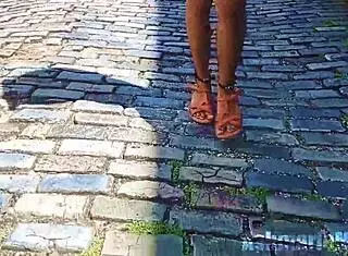 slut majick flashes topless slowly in public cemetery