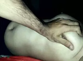 during indian honeymoon, groom gropes bride's big tits and presses them hard