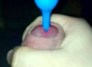 handjob with plugin leads to cumshot in casual setting