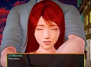 Redhead teen 18+ plays game in new family 425