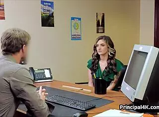 Soccer Mom In Lingerie At Office Blowjob