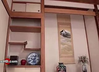 Horny japanese teen gives blowjob then rides for creampie in jav