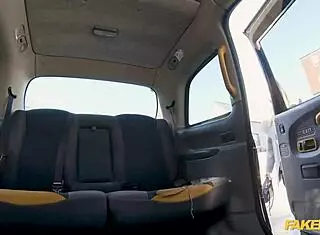 Fake taxi ride with a panty-less Russian passenger