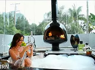 beautiful brunette milf masturbates wet pussy in bathroom 😍