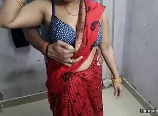 Want to see this desi aunty getting closeup fucked in her red saree?