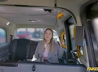 Fake taxi ride with a panty-less Russian passenger