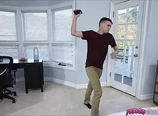 Stepmom and stepson ring in new year with wild titty action.