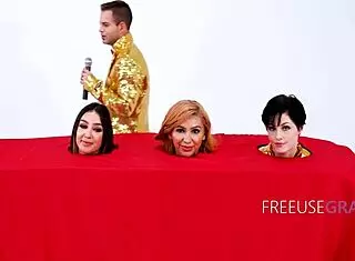 Teens in free use game show with fucking