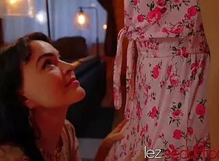 Brunette teen 18+ kourtney rae gets muff dived by stepmom krissy lynn