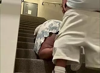 I busted a huge nut on her wet ass in public