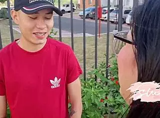 Savannah Watson, pregnant, fucks neighbor on building stairs! 😍