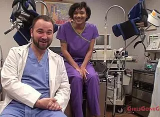 Nurse jackie banes uses vibrator and anal fingering for squirting orgasm close up