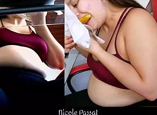 Curvy Latina BBW Teases with Belly Farting Fetish While Studying