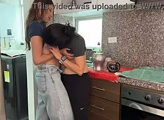 My neighbor loves when I join her for coffee and lesbian fun