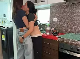My neighbor loves when I join her for coffee and lesbian fun