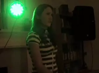 lesbian pussy played with toys while others watch at party