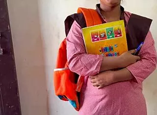 Young college girl rides teacher hard in bedroom with dirty hindi talk