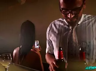 Fucking in bar in front of clients