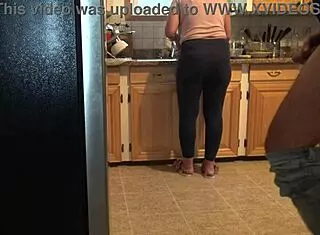 My turkish stepmom almost caught me masturbating and cumming on her big ass, what a close call