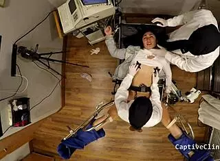 Tanned Jasmine Rose In Handcuffs With Dildo