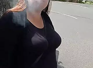 My Wife Smoking A Cigarette!
