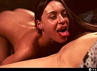 Hot lesbian vampires invade asian girl's home! Big tits domination!