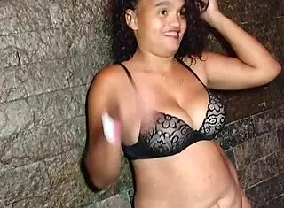 Brazilian sister-in-law gets big cock in public club party