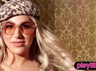 canadian blonde exposes petite ass