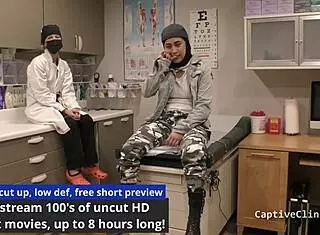 Tanned Jasmine Rose In Handcuffs With Dildo