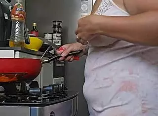 Pregnant woman showing off her big ass