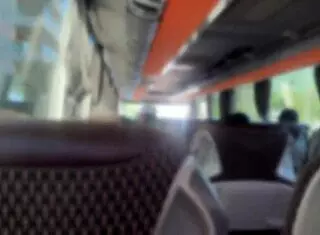 Crazy Man Flashes Cock on Public Bus as Girl Helps Him Finish