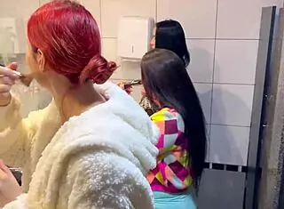 bar with panties hanging from ceiling where milf gets creampie