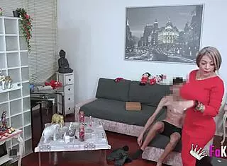 Colombian Mom Vanessa Deflowers 18-Year-Old Nico In Rough Cowgirl Riding